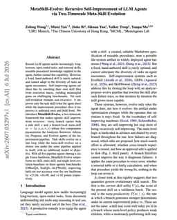 @omarsar0 reposted: // MetaSkill-Evolve //

Great paper on self-improving agents.

Most self-improvi...