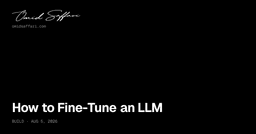 how to fine tune an llm