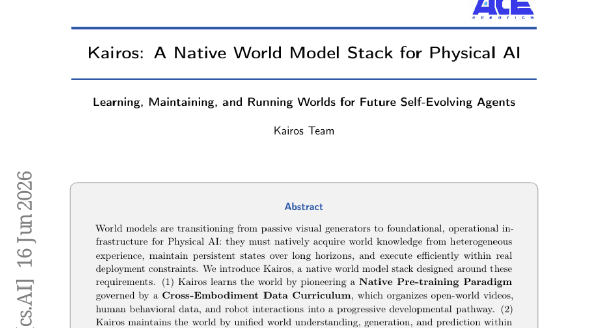 Kairos: A Native World Model Stack for Physical AI