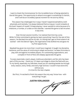 @JeffPassan: Future Hall of Famer Justin Verlander will retire at the end of the 2026 season.