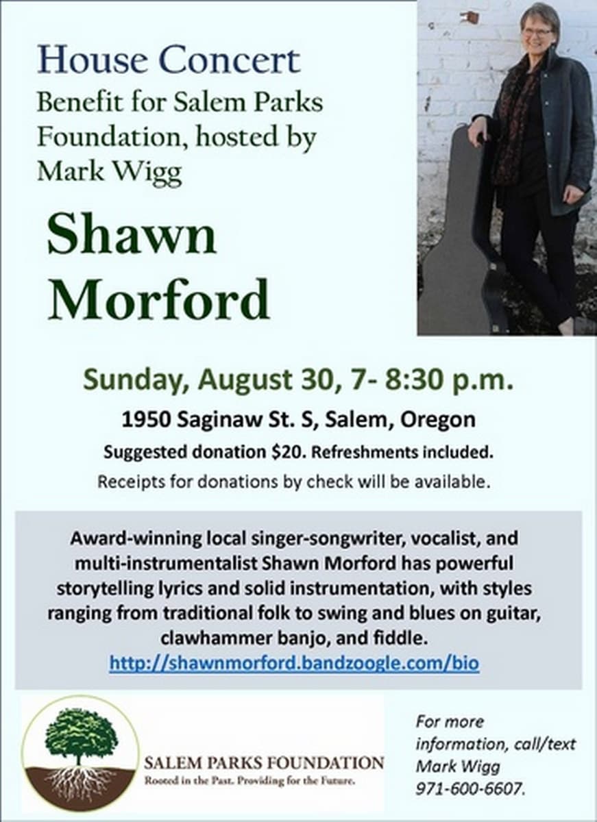 House Concert benefiting Salem Parks Foundation, hosted ...