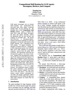 @omarsar0: Cool paper on Skill routing for LLM agents.

Real tasks rarely map to a single skill. They need seve...
