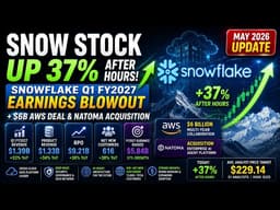 SNOW Stock Up 37% After Hours — Snowflake Q1 FY2027 Earnings Blowout +$6B AWS Deal (May 2026 Update)