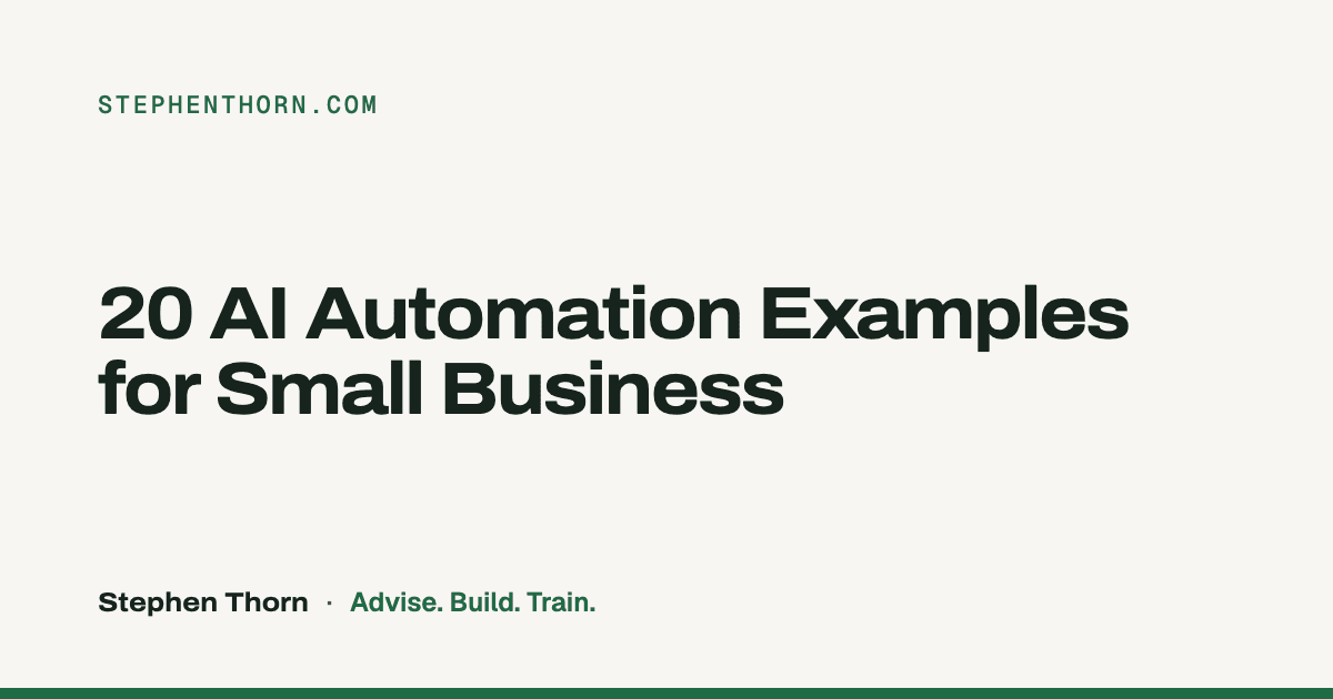 20 AI Automation Examples for Small Business, by Function