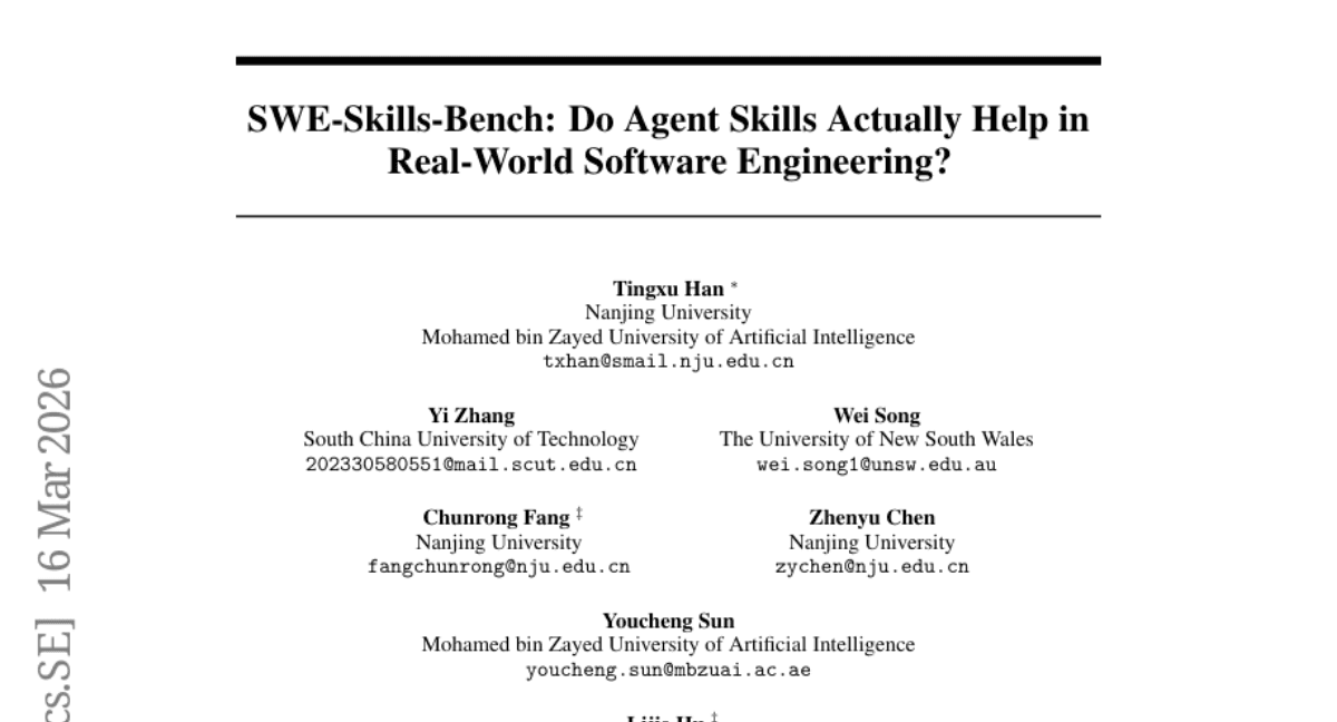 SWE-Skills-Bench: Do Agent Skills Actually Help in Real-World Software Engineering?
