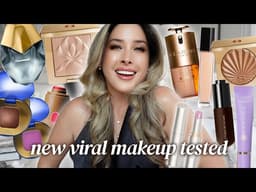 TRYING HOT NEW VIRAL LUXURY BEAUTY PRODUCTS : CLARINS Double Serum Foundation, CHANEL, DIOR & MORE!