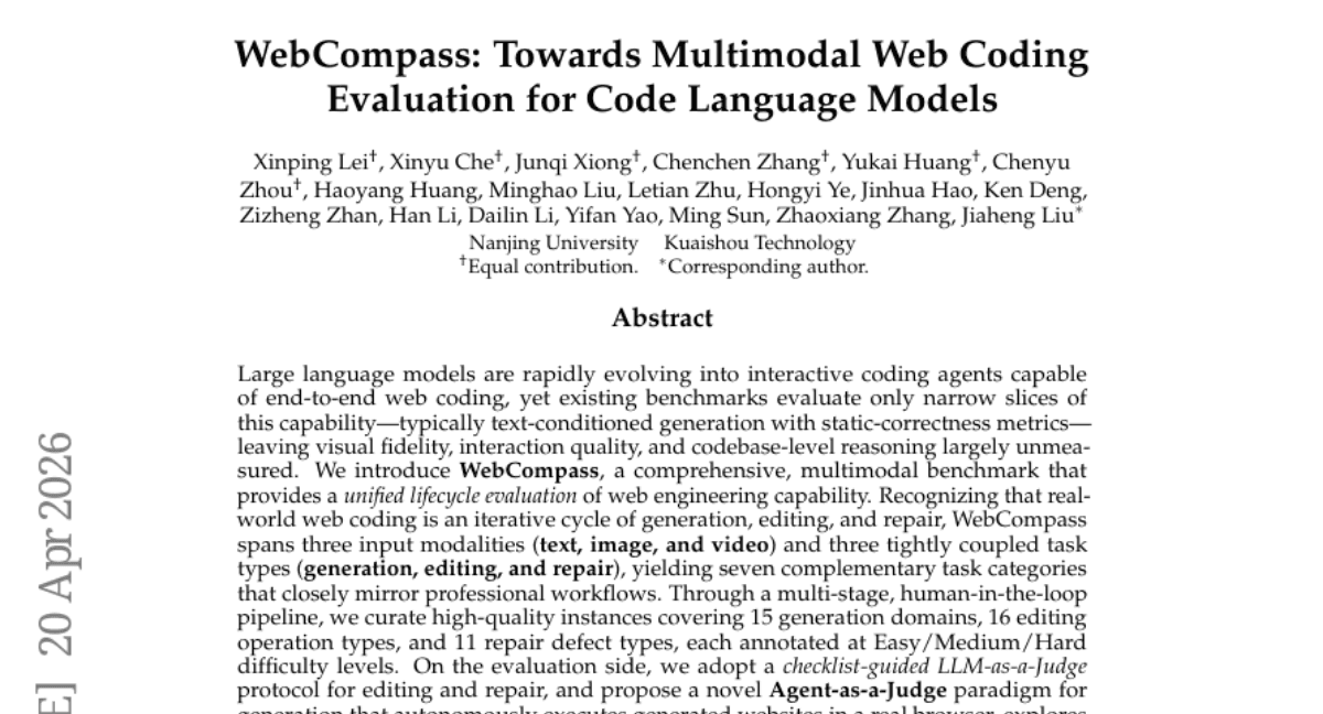 WebCompass: Towards Multimodal Web Coding Evaluation for Code Language Models
