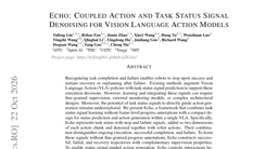 Echo: Coupled Action and Task Status Signal Denoising for Vision Language Action Models