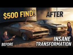 POV ASMR Car Restoration: 1968 Dodge Charger Barn Find Hidden Under Farm Silo for $500