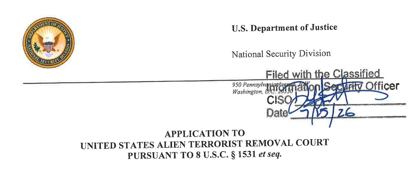 The Trump administration DOJ went to a secret deportation court this week