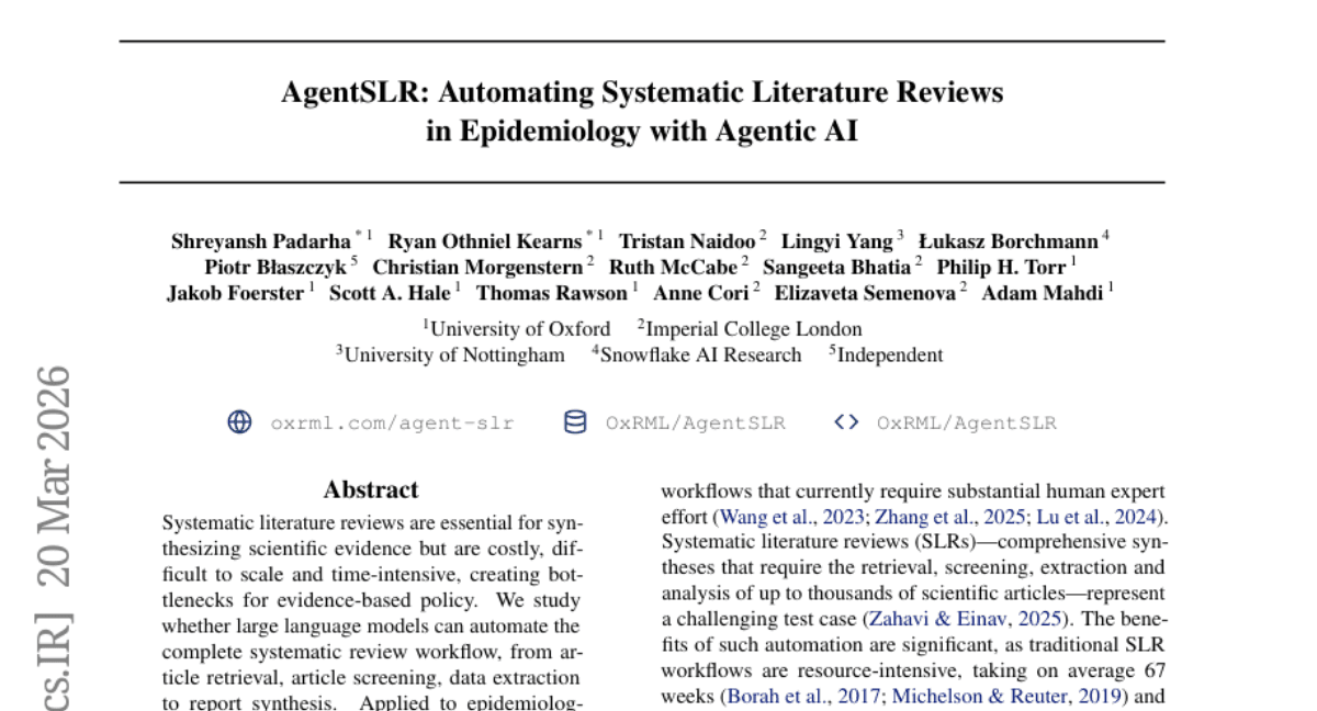 AgentSLR: Automating Systematic Literature Reviews in Epidemiology with Agentic AI