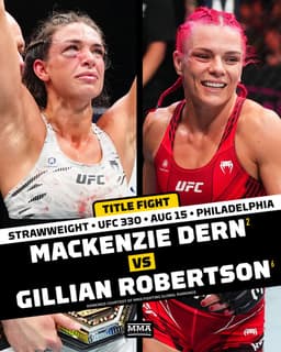 @MMAFighting: Mackenzie Dern defends her #UFC strawweight title against Gillian Robertson at #UFC330 in Philadelph...