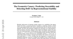 The Geometric Canary: Predicting Steerability and Detecting Drift via Representational Stability