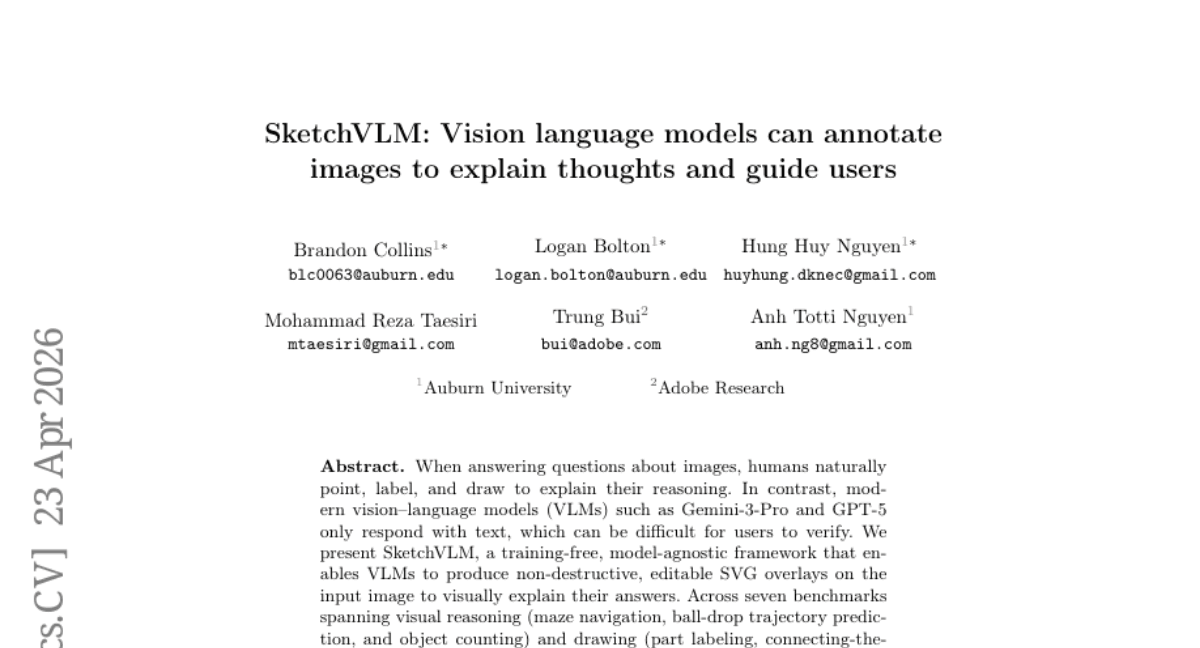 SketchVLM: Vision language models can annotate images to explain thoughts and guide users