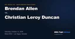 UFC Vegas 122: Allen vs. Duncan Pre-Fight Analysis