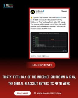 THIRTY-FIFTH DAY OF THE INTERNET SHUTDOWN IN IRAN; THE DIGITAL BLACKOUT ENTERS ITS FIFTH WEEK