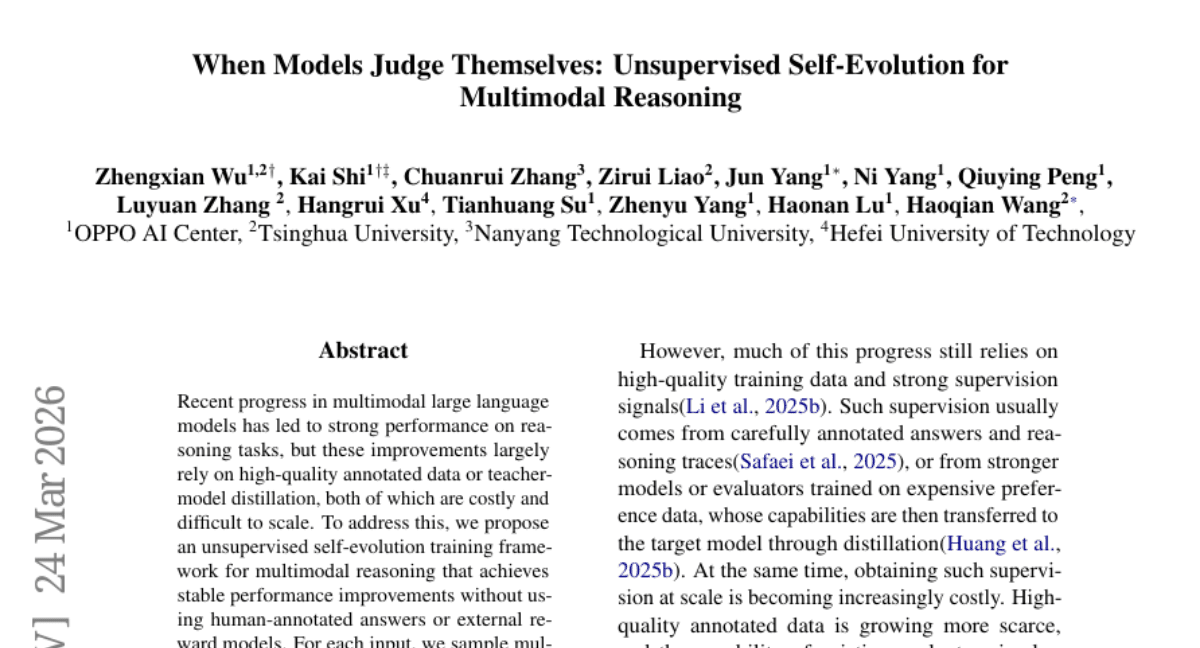 When Models Judge Themselves: Unsupervised Self-Evolution for Multimodal Reasoning