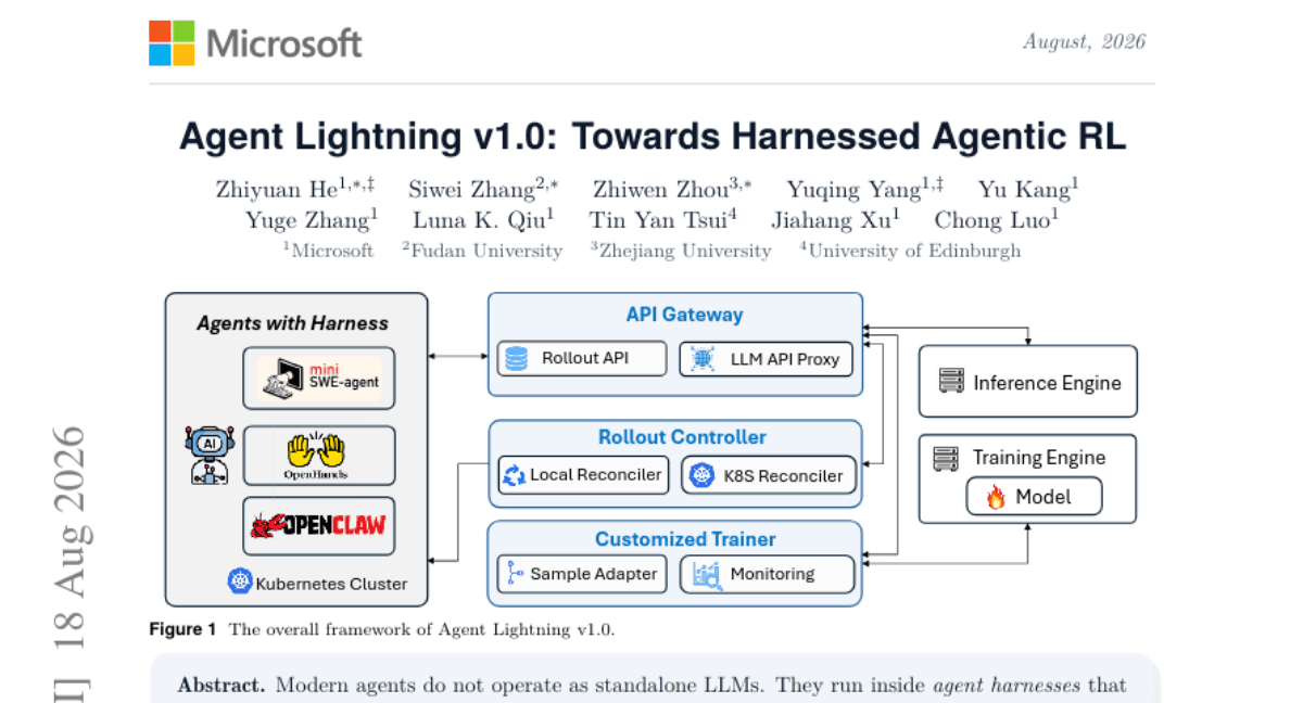 Agent Lightning v1.0: Towards Harnessed Agentic RL