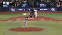 @MLB: Gerrit Cole wins the 12-pitch battle against Junior Caminero with a wicked curveball at the top of t...