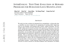 InterEvolve: Test-Time Evolution of Reward Programs for Humanoid Loco-Manipulation