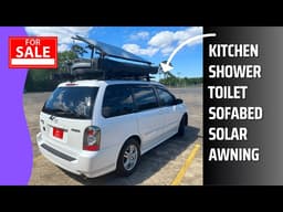 Off-grid Minivan Camper Conversion For Sale - Kitchen, Shower, Toilet, Sofabed, Solar, Awning