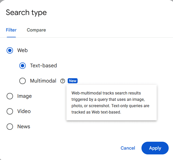 Google Search Console Performance Report Gains Multimodal ...
