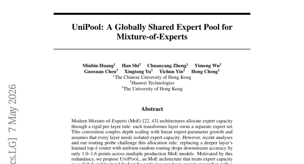 UniPool: A Globally Shared Expert Pool for Mixture-of-Experts