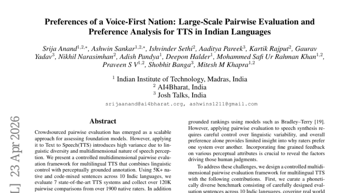 Preferences of a Voice-First Nation: Large-Scale Pairwise Evaluation and Preference Analysis for TTS in Indian Languages