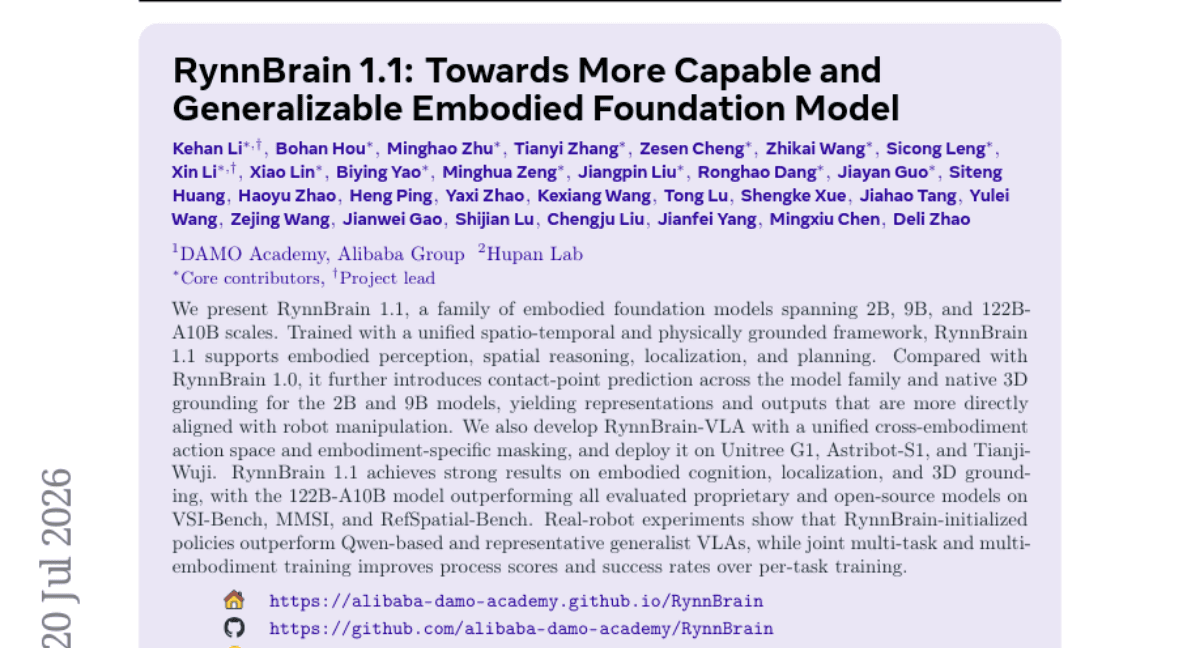 RynnBrain 1.1: Towards More Capable and Generalizable Embodied Foundation Model