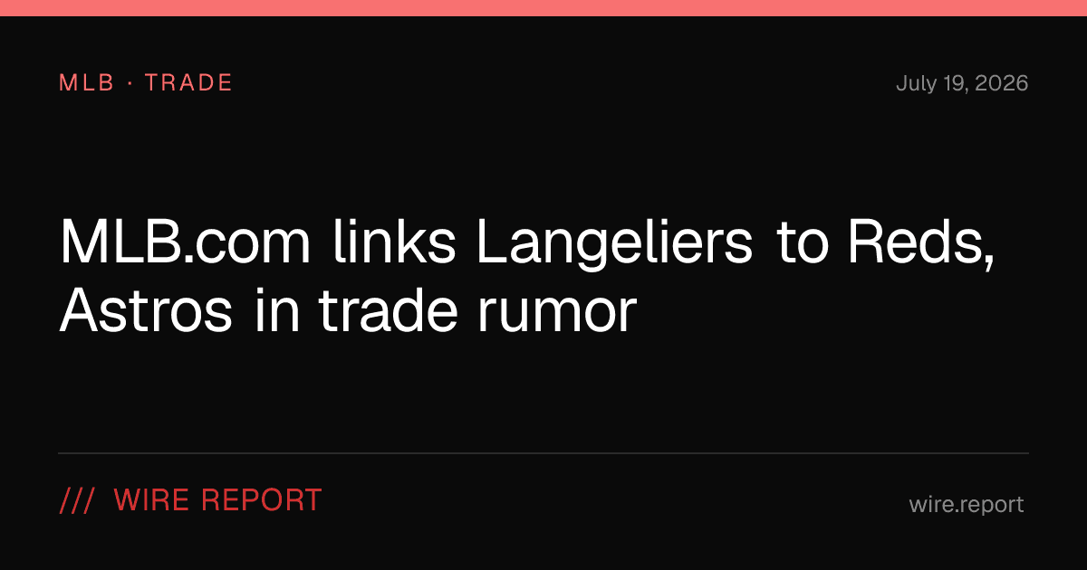 MLB.com links Langeliers to Reds, Astros in trade rumor