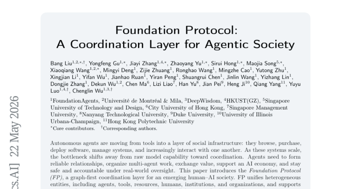 Foundation Protocol: A Coordination Layer for Agentic Society