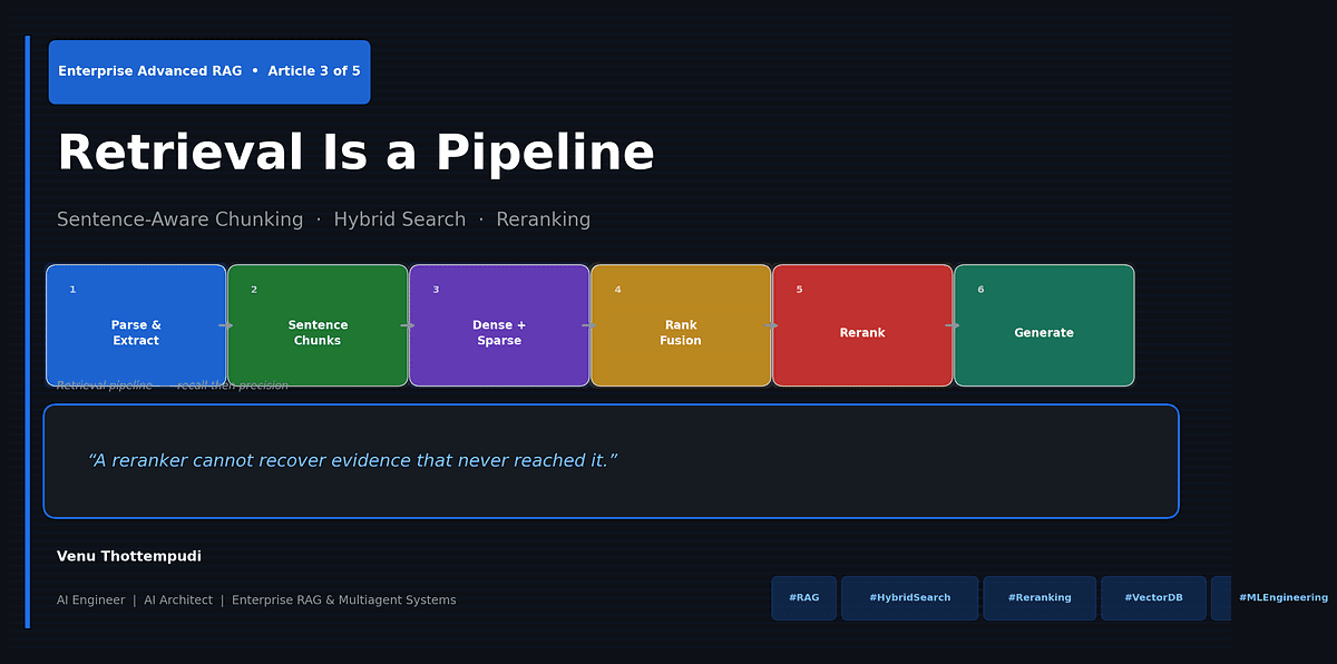 Retrieval Is a Pipeline: Sentence-Aware Chunking, Hybrid ...