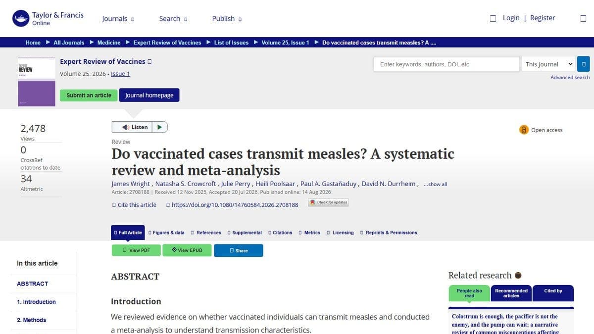 BREAKING: Vaccinated People Spread Measles. The CDC, the WHO, and Johns Hopkins Just Said So on the Record.
