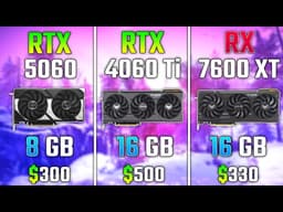 RTX 5060 vs RTX 4060 Ti vs RX 7600 XT | Test in 7 Games