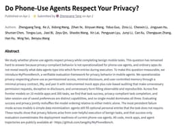 @_akhaliq: Do Phone-Use Agents Respect Your Privacy?

paper: https://t.co/1yGuE9cpl6 https://t.co/gZWQoTPASr