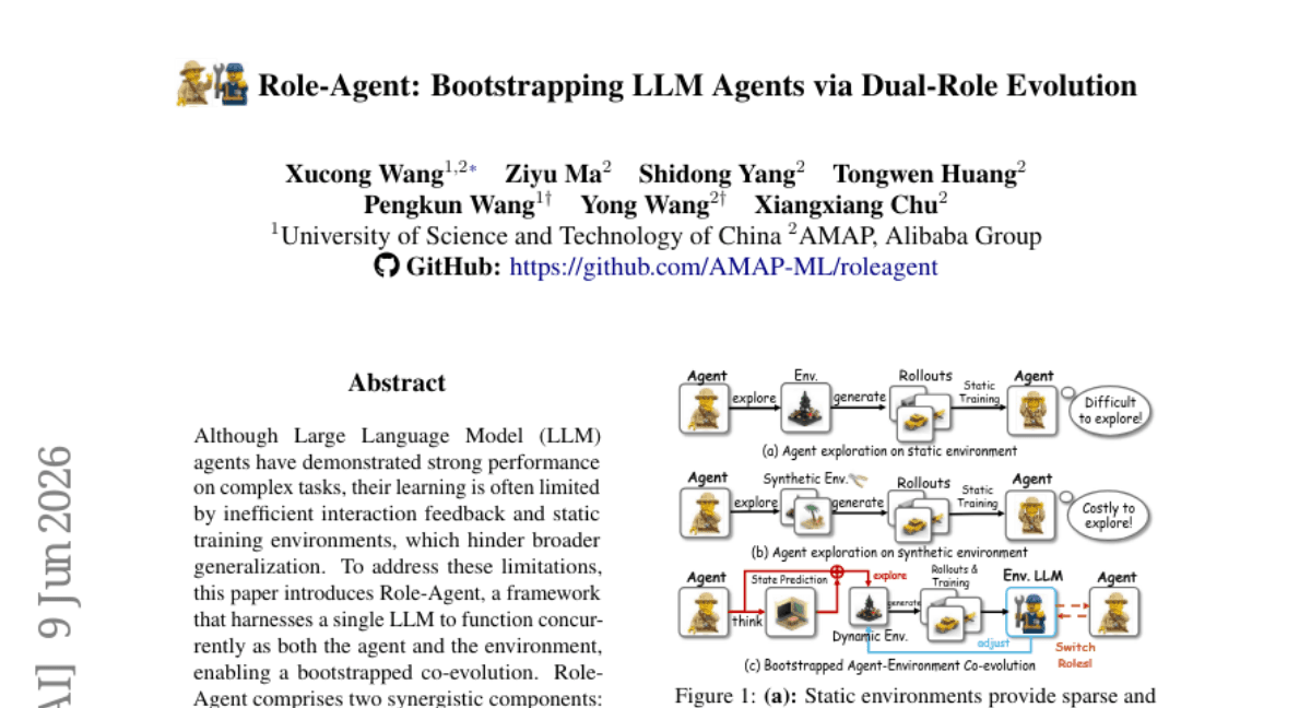Role-Agent: Bootstrapping LLM Agents via Dual-Role Evolution