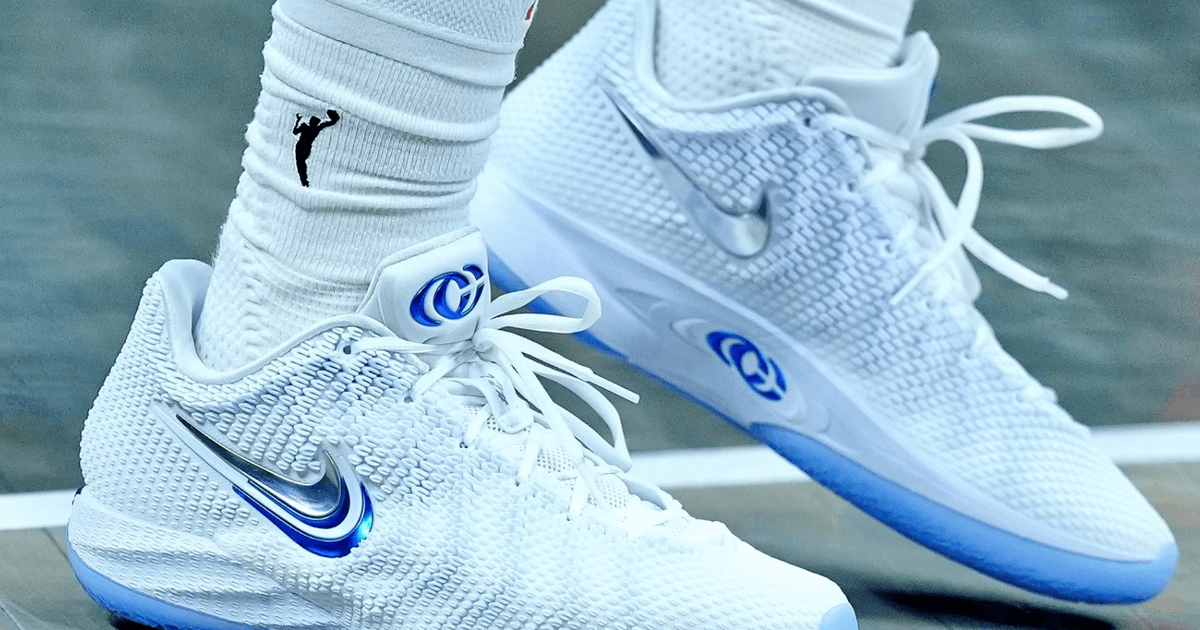 Caitlin Clark's Nike Caitlin 1 Gets an Icy “White/Royal Blue” ...