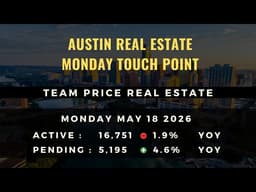 Austin Real Estate Market Recovery Confirmed: Median Up 4.8%, Pendings Up 4.6% | May 18, 2026