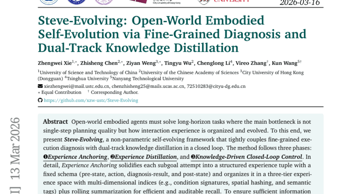 Steve-Evolving: Open-World Embodied Self-Evolution via Fine-Grained Diagnosis and Dual-Track Knowledge Distillation