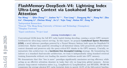 FlashMemory-DeepSeek-V4: Lightning Index Ultra-Long Context via Lookahead Sparse Attention