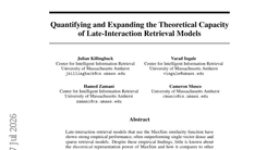 Quantifying and Expanding the Theoretical Capacity of Late-Interaction Retrieval Models