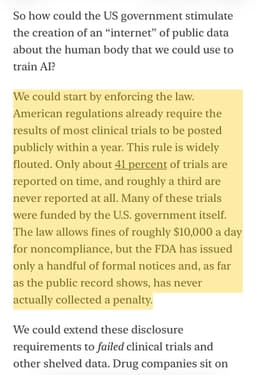 @erikbryn reposted: The US has a law requiring clinical trial results to be made public with a $10,0...