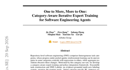 One to More, More to One: Category-Aware Iterative Expert Training for Software Engineering Agents