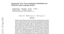 Turning the TIDE: Cross-Architecture Distillation for Diffusion Large Language Models