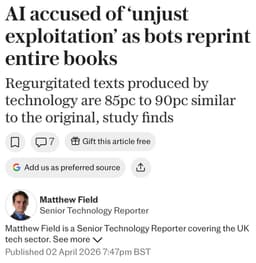 @GaryMarcus reposted: New evidence that LLMs memorise huge chunks of works they are trained on.

Great...