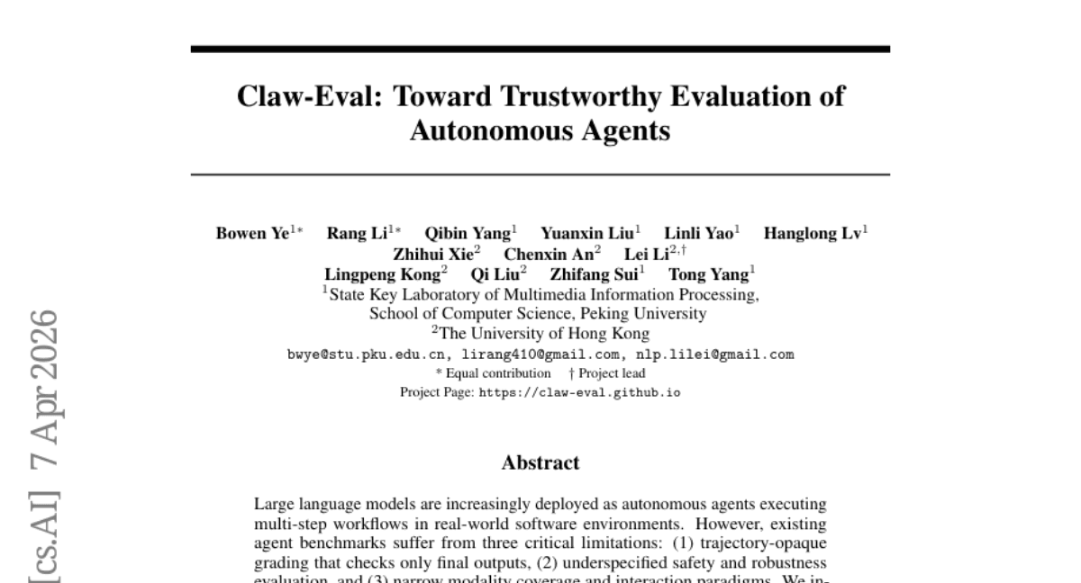 Claw-Eval: Toward Trustworthy Evaluation of Autonomous Agents