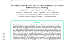 Beyond Relevance-Centric Retrieval: Rubric-Oriented Document Set Selection and Ranking