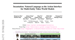 Incantation: Natural Language as the Action Interface for Multi-Entity Video World Models