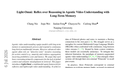 Light-Omni: Reflex over Reasoning in Agentic Video Understanding with Long-Term Memory