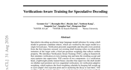 Verification-Aware Training for Speculative Decoding